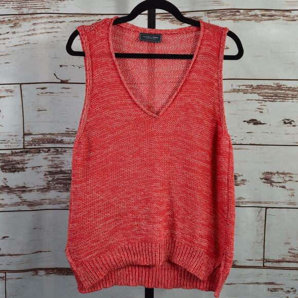 Wooden Ships Hi-low V-neck Sweater Vest Salmon Size S/M - Picture 1 of 4